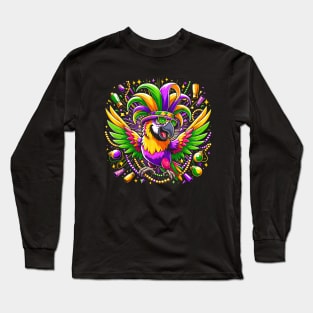 Parrot Mardi Gras T-Shirt Carnival Parade Bird Lover Costume T-Shirt Long Sleeve T-Shirt